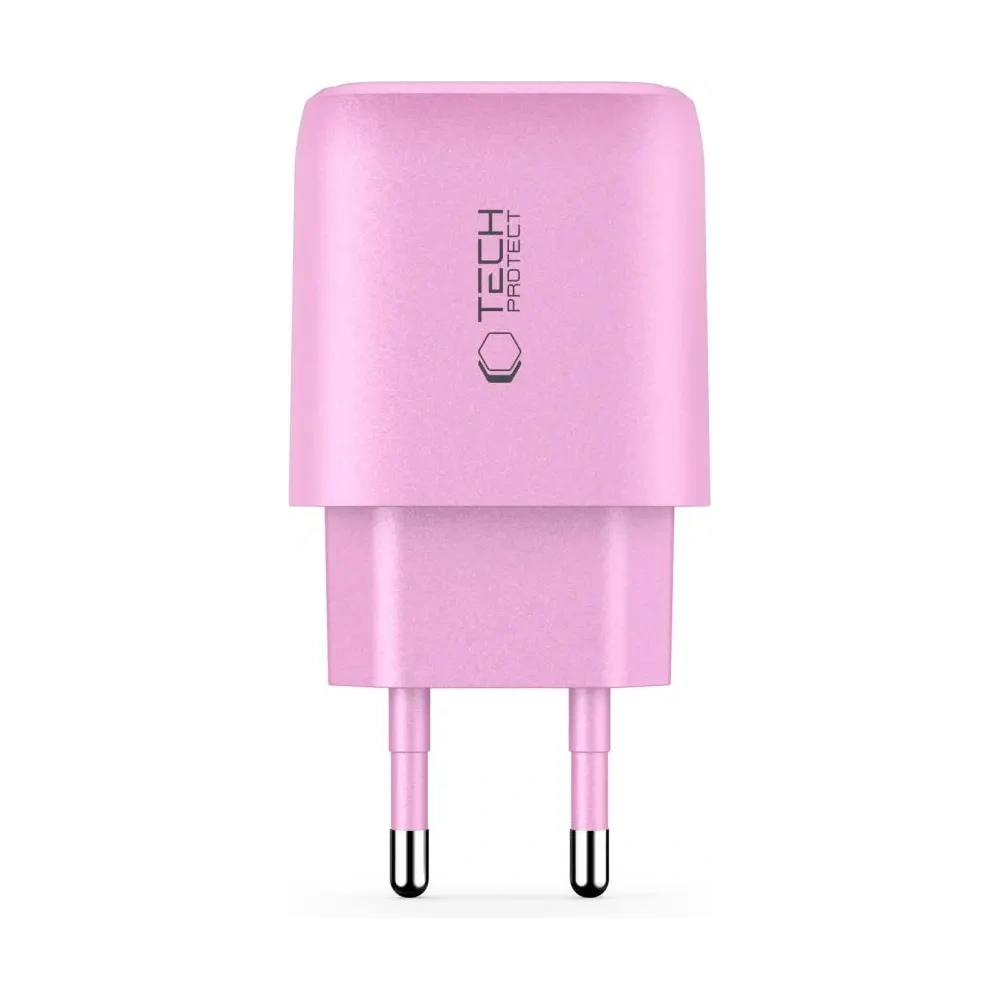 Ładowarka sieciowa Tech-Protect NCA30 USB-A, USB-C Network Charger PD 30W / QC3.0 Baby Pink
