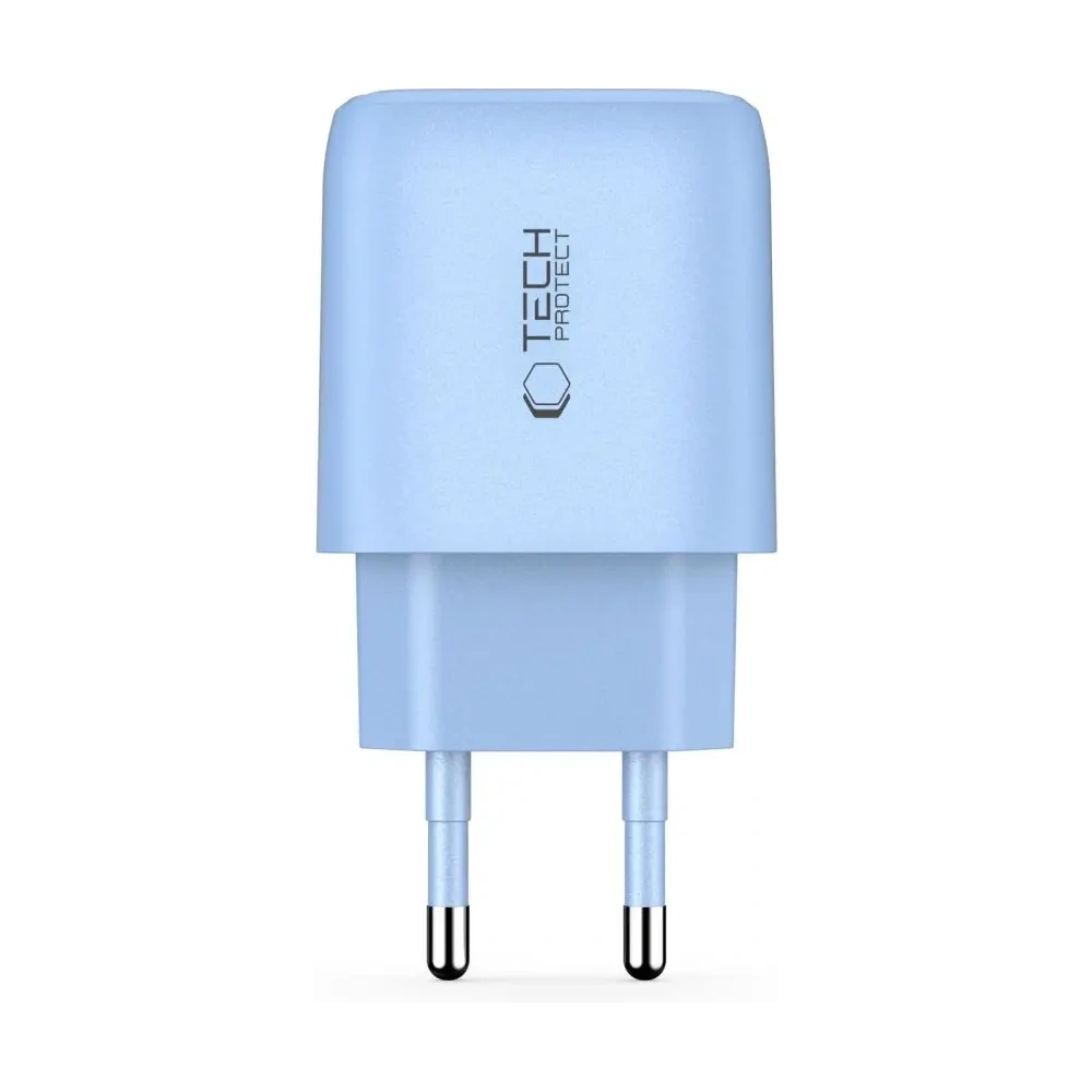 Ładowarka sieciowa Tech-Protect NCA30 USB-A, USB-C Network Charger PD 30W / QC3.0 Baby Blue