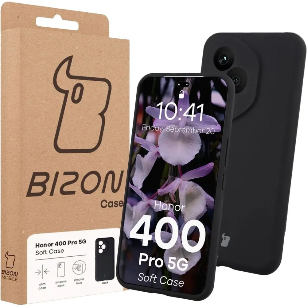 Silikonowe etui Bizon Soft Case do Honor 400 Pro czarne