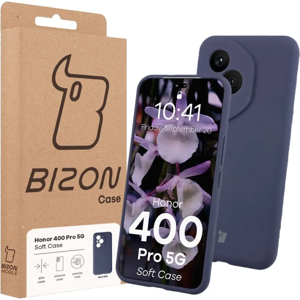 Silikonowe etui Bizon Soft Case do Honor 400 Pro ciemnoniebieskie