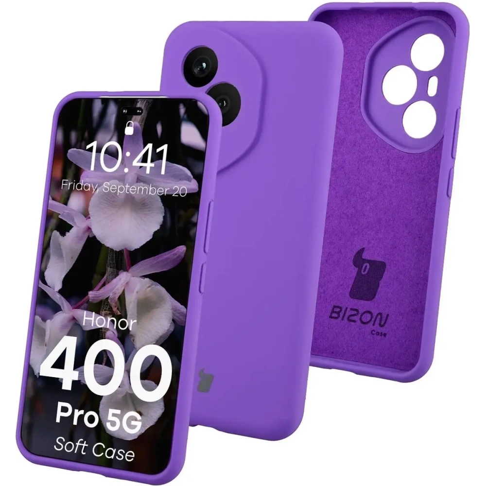 Silikonowe etui Bizon Soft Case do Honor 400 Pro fioletowe