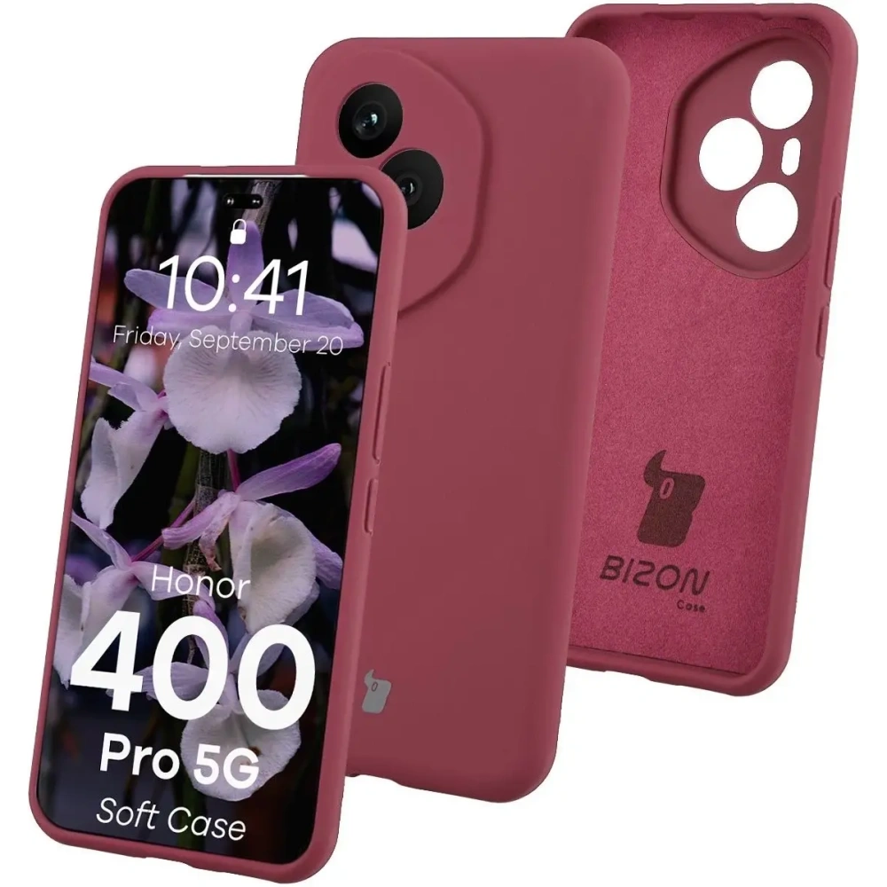 Silikonowe etui Bizon Soft Case do Honor 400 Pro ciemnofioletowe
