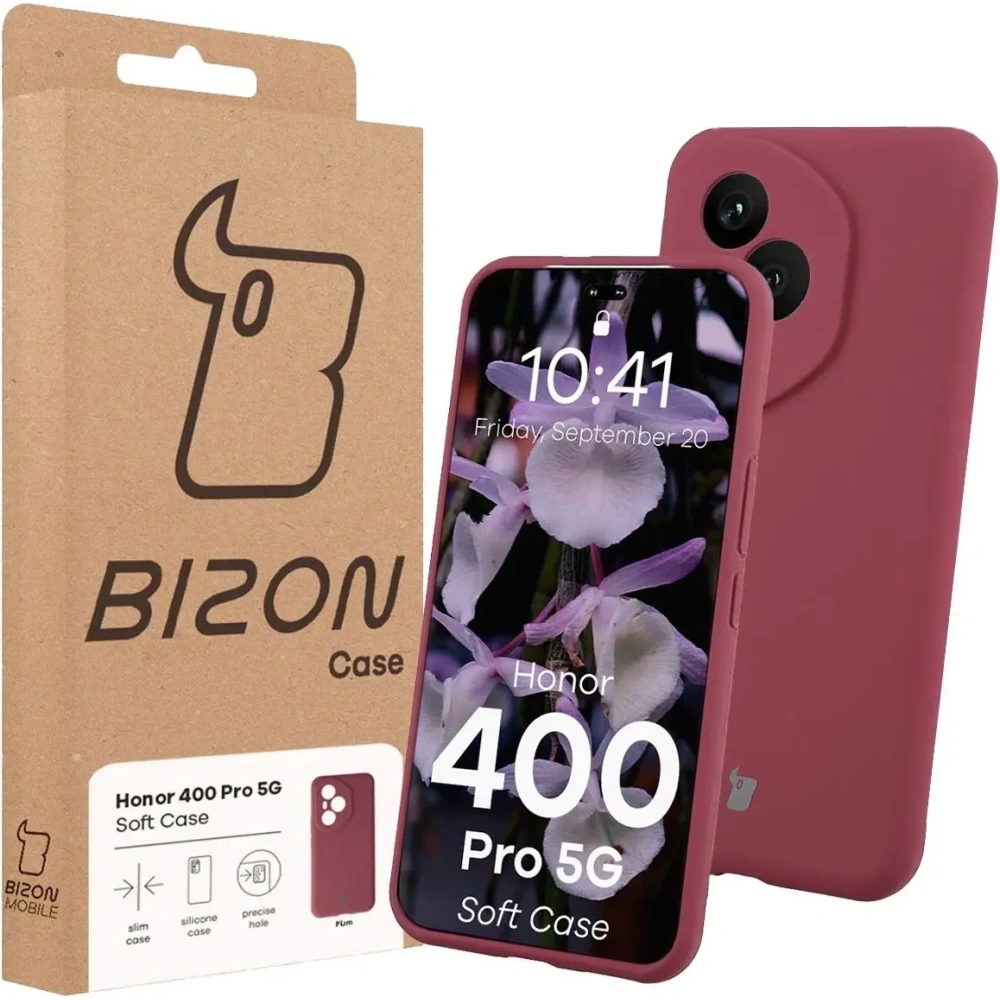 Silikonowe etui Bizon Soft Case do Honor 400 Pro ciemnofioletowe