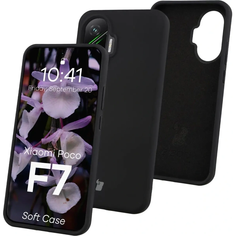 Silikonowe etui Bizon Soft Case do Xiaomi POCO F7 czarne