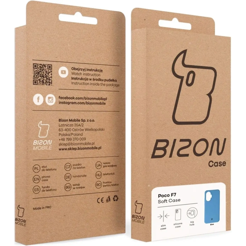 Silikonowe etui Bizon Soft Case do Xiaomi POCO F7 niebieskie