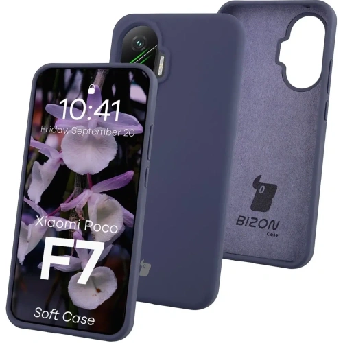 Silikonowe etui Bizon Soft Case do Xiaomi POCO F7 ciemnoniebieskie