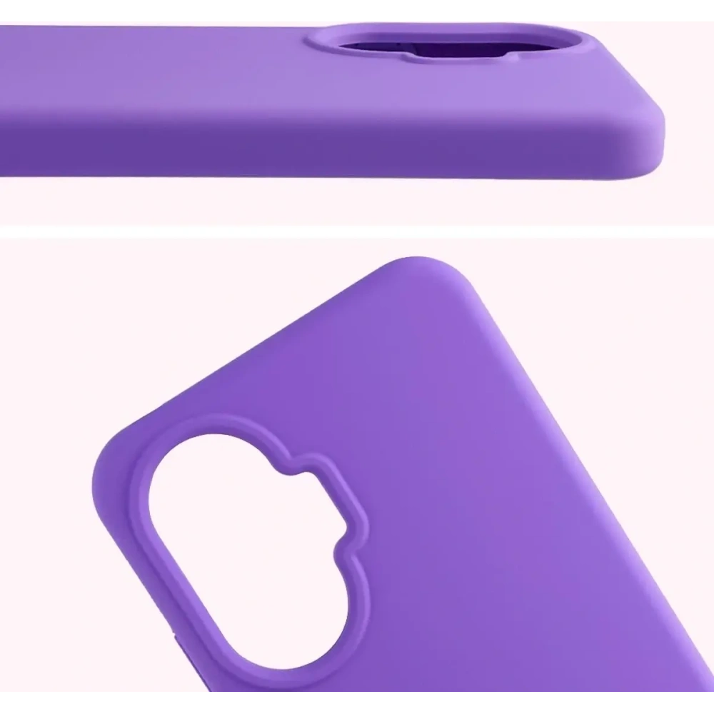 Silikonowe etui Bizon Soft Case do Xiaomi POCO F7 fioletowe