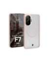 Etui z pierścieniem magnetycznym Bizon Case MatteO do Xiaomi POCO F7 przydymione-różowe