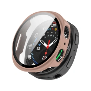 Etui ze szkłem do zegarka Bizon Case+Glass Watch do Samsung Galaxy Watch 8 40mm różowe