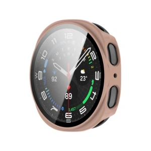 Etui ze szkłem do zegarka Bizon Case+Glass Watch do Samsung Galaxy Watch 8 40mm różowe