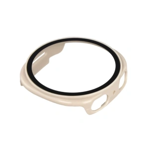 Etui ze szkłem do zegarka Bizon Case+Glass Watch do Samsung Galaxy Watch 8 40mm beżowe