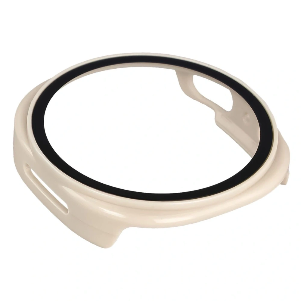 Etui ze szkłem do zegarka Bizon Case+Glass Watch do Samsung Galaxy Watch 8 40mm beżowe