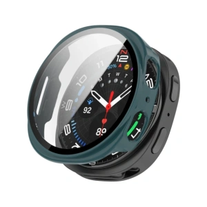 Etui ze szkłem do zegarka Bizon Case+Glass Watch do Samsung Galaxy Watch 8 40mm zielone