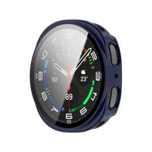 Etui ze szkłem do zegarka Bizon Case+Glass Watch do Samsung Galaxy Watch 8 40mm niebieskie