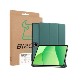 Etui z klapką Bizon Case Tab Croc do OnePlus Pad Lite / Oppo Pad SE ciemnozielone