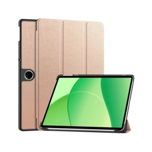 Etui z klapką Bizon Case Tab Croc do OnePlus Pad Lite / Oppo Pad SE różowozłote