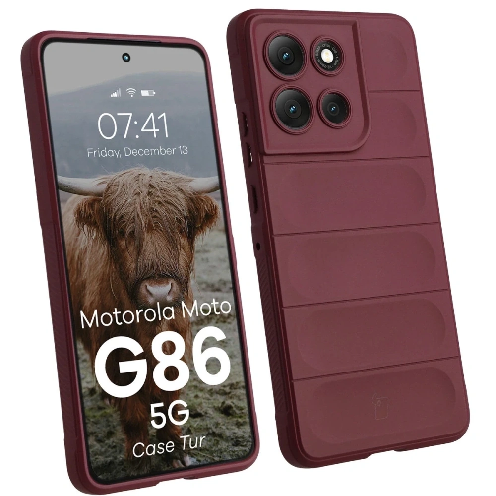 Pancerne etui Bizon Case Tur do Motorola Moto G86 5G burgundowe