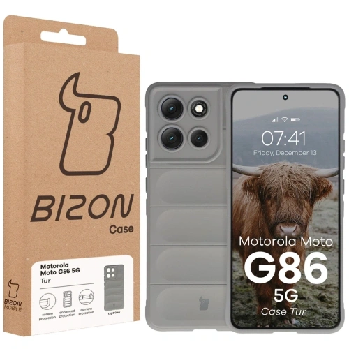 Pancerne etui Bizon Case Tur do Motorola Moto G86 5G jasnoszare