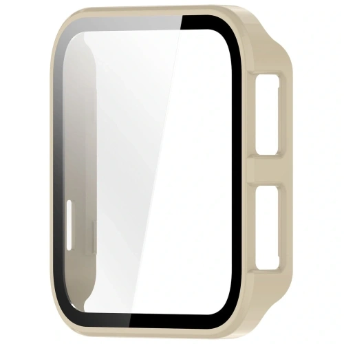 Etui ze szkłem do zegarka Bizon Case+Glass Watch do Garmin Venu X1 beżowe