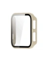 Etui ze szkłem do zegarka Bizon Case+Glass Watch do Garmin Venu X1 beżowe