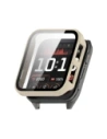 Etui ze szkłem do zegarka Bizon Case+Glass Watch do Garmin Venu X1 beżowe
