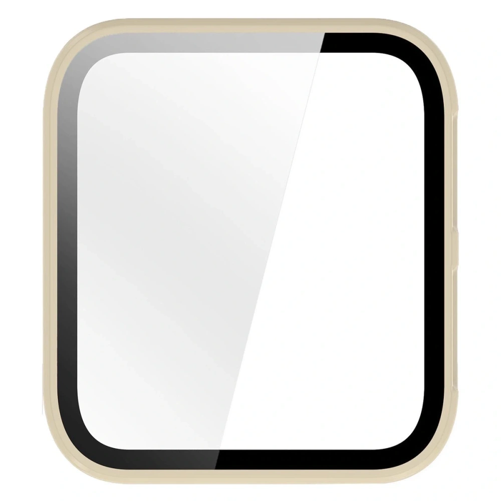 Etui ze szkłem do zegarka Bizon Case+Glass Watch do Garmin Venu X1 beżowe