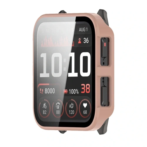 Etui ze szkłem do zegarka Bizon Case+Glass Watch do Garmin Venu X1 różowe
