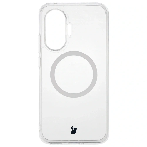 Etui z pierścieniem magnetycznym Bizon Case CrystalO do Xiaomi POCO F7 przezroczyste