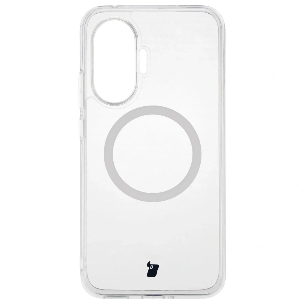 Etui z pierścieniem magnetycznym Bizon Case CrystalO do Xiaomi POCO F7 przezroczyste