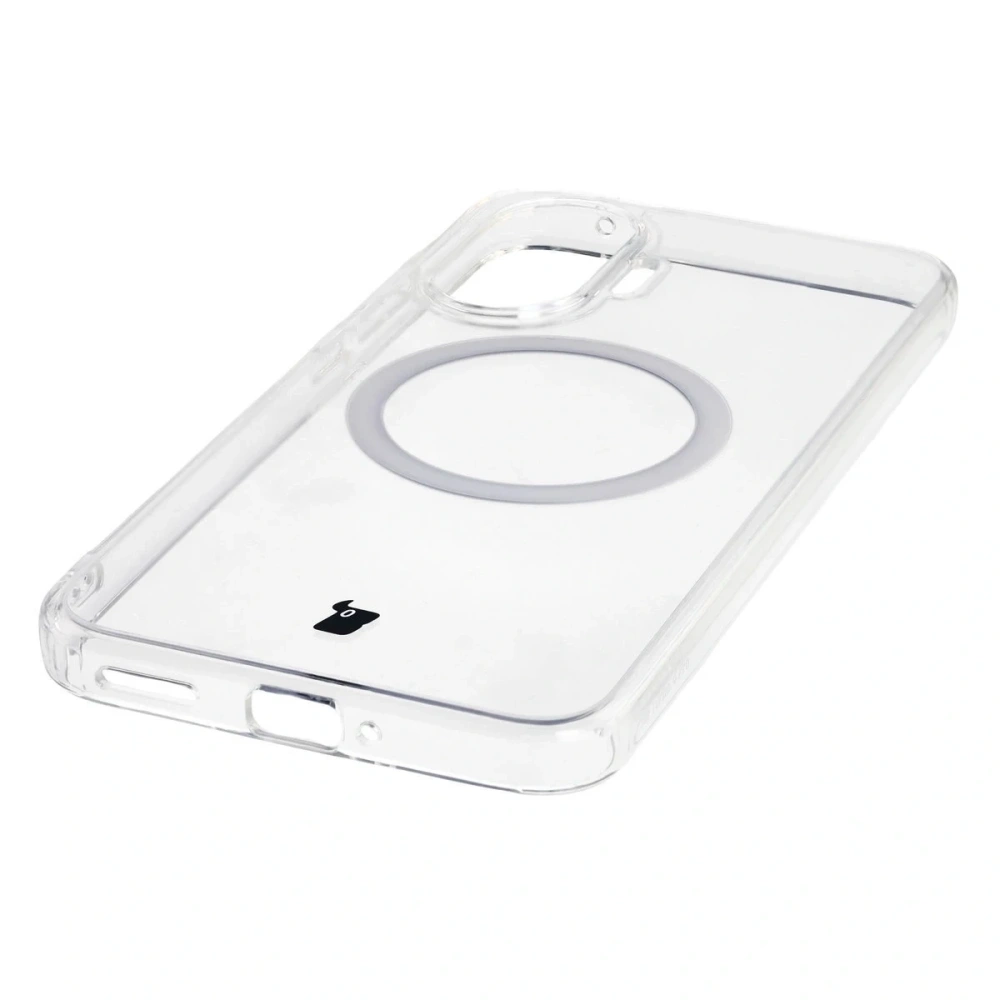 Etui z pierścieniem magnetycznym Bizon Case CrystalO do Xiaomi POCO F7 przezroczyste