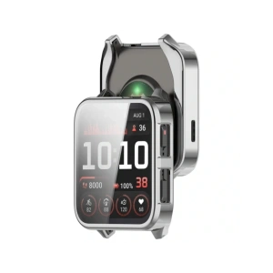 Etui z osłoną ekranu Bizon Case Watch Felipe do Garmin Venu X1 srebrne