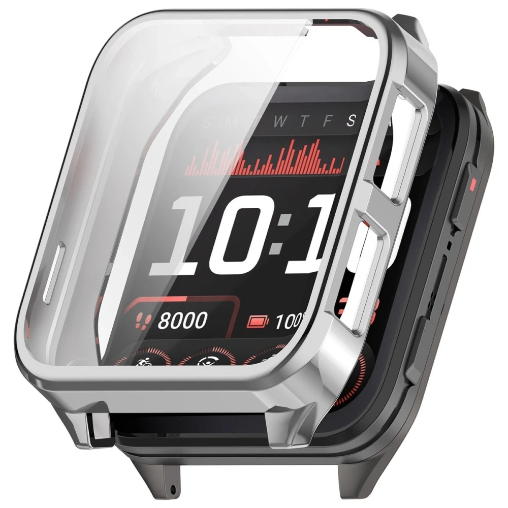 Etui z osłoną ekranu Bizon Case Watch Felipe do Garmin Venu X1 srebrne