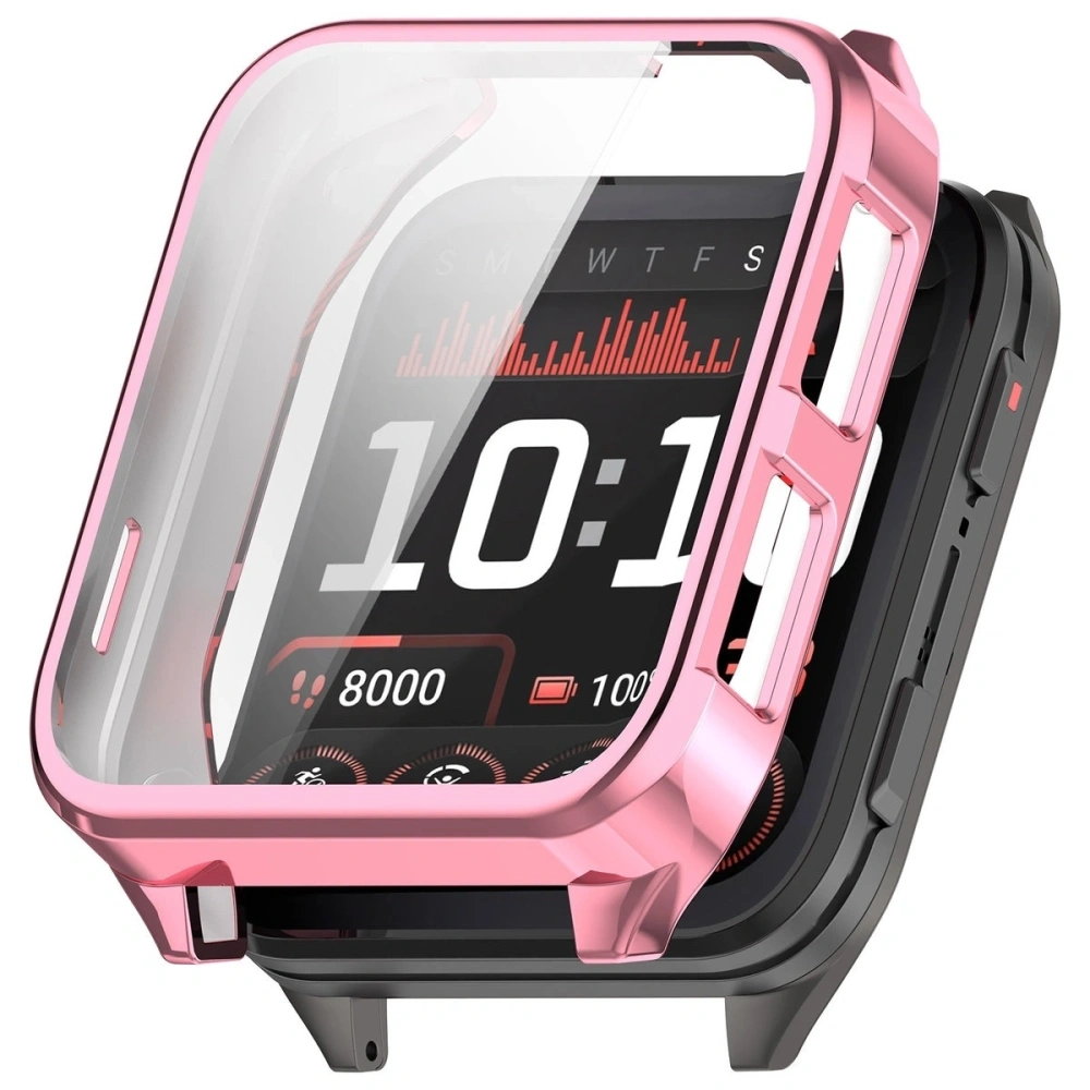 Etui z osłoną ekranu Bizon Case Watch Felipe do Garmin Venu X1 różowe