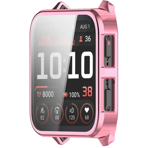 Etui z osłoną ekranu Bizon Case Watch Felipe do Garmin Venu X1 różowe