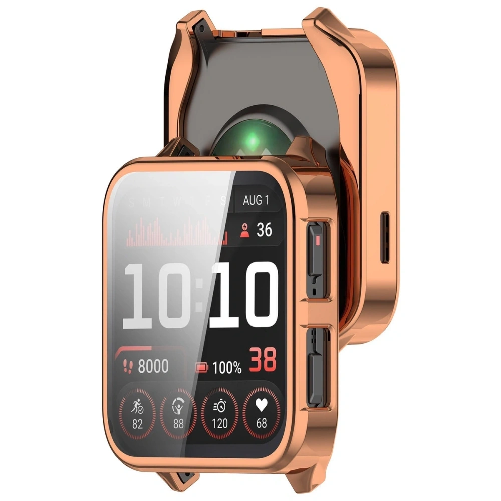 Etui z osłoną ekranu Bizon Case Watch Felipe do Garmin Venu X1 różowozłote