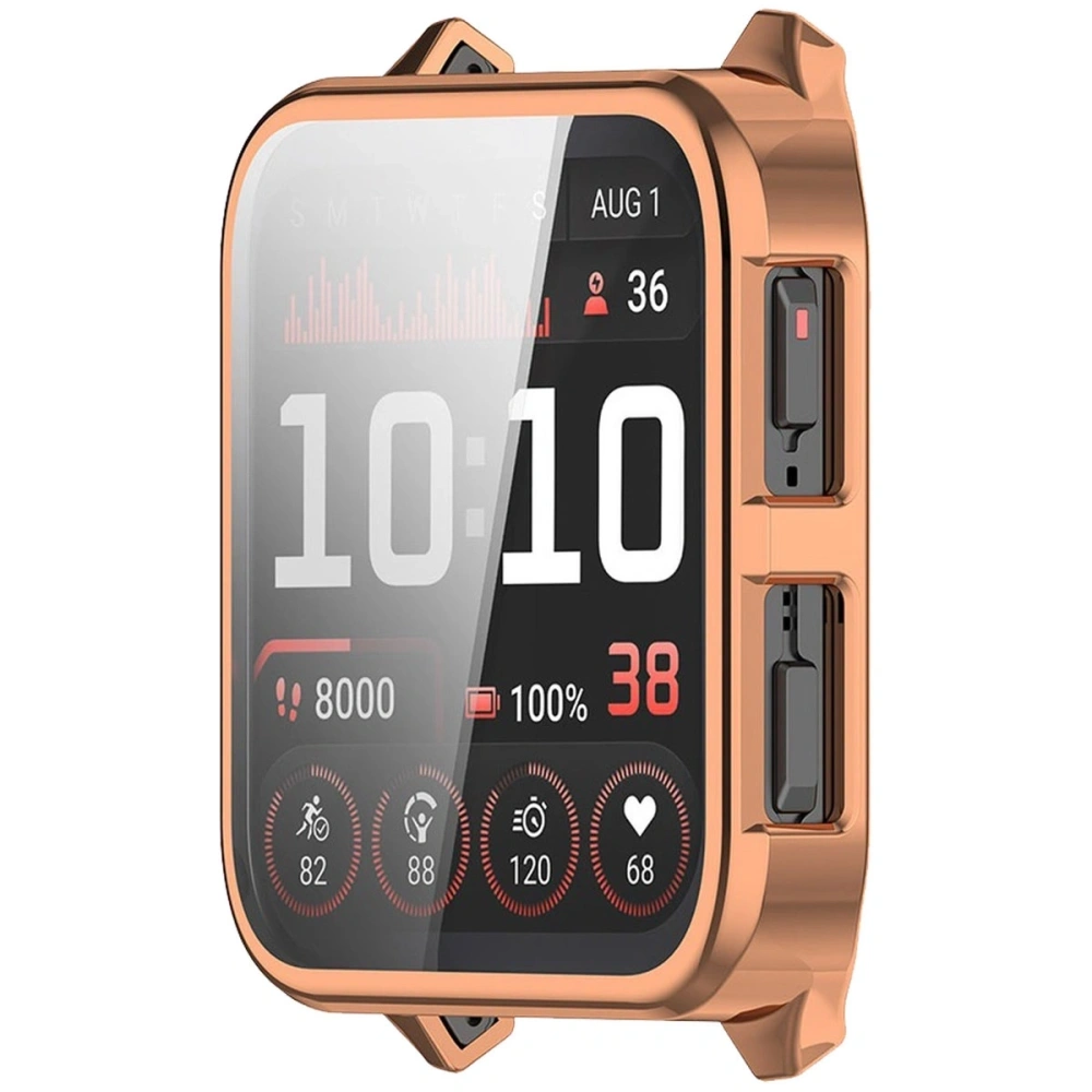 Etui z osłoną ekranu Bizon Case Watch Felipe do Garmin Venu X1 różowozłote