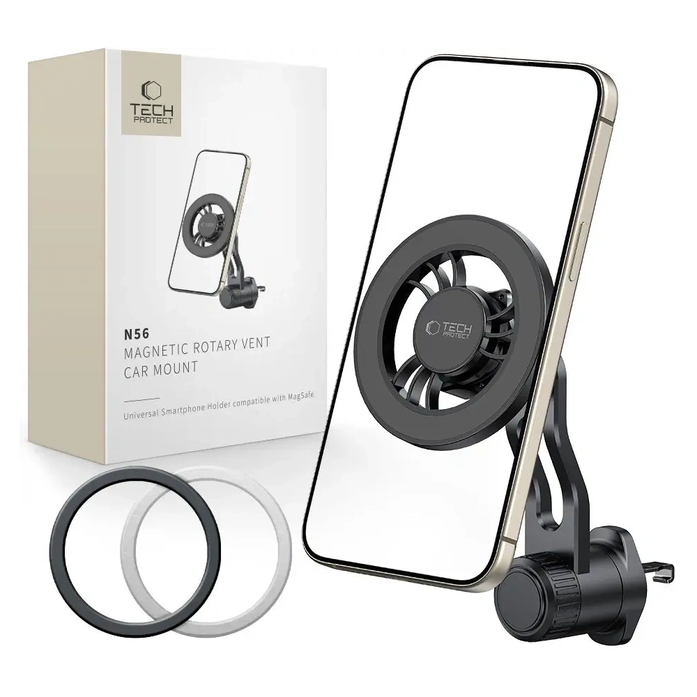 Uchwyt samochodowy do kratki Tech-Protect N56 Magnetic MagSafe Rotable Vent Car Mount Black