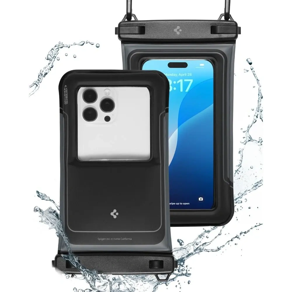 Etui wodoodporne Spigen A611P Universal Waterproof Float Case Matte Black [2 PACK]