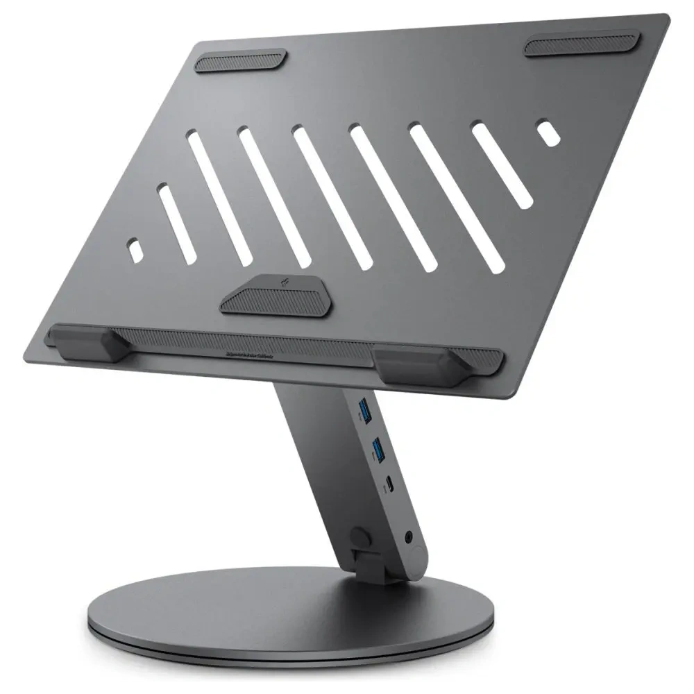 Stojak Spigen LD204H Laptop Stand USB-C Hub 6w1: 100W ładowanie, HDMI 4K, 2x USB-A, transfer 5Gb/s Space Grey