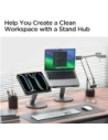 Stojak Spigen LD204H Laptop Stand USB-C Hub 6w1: 100W ładowanie, HDMI 4K, 2x USB-A, transfer 5Gb/s Space Grey