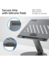 Stojak Spigen LD204H Laptop Stand USB-C Hub 6w1: 100W ładowanie, HDMI 4K, 2x USB-A, transfer 5Gb/s Space Grey