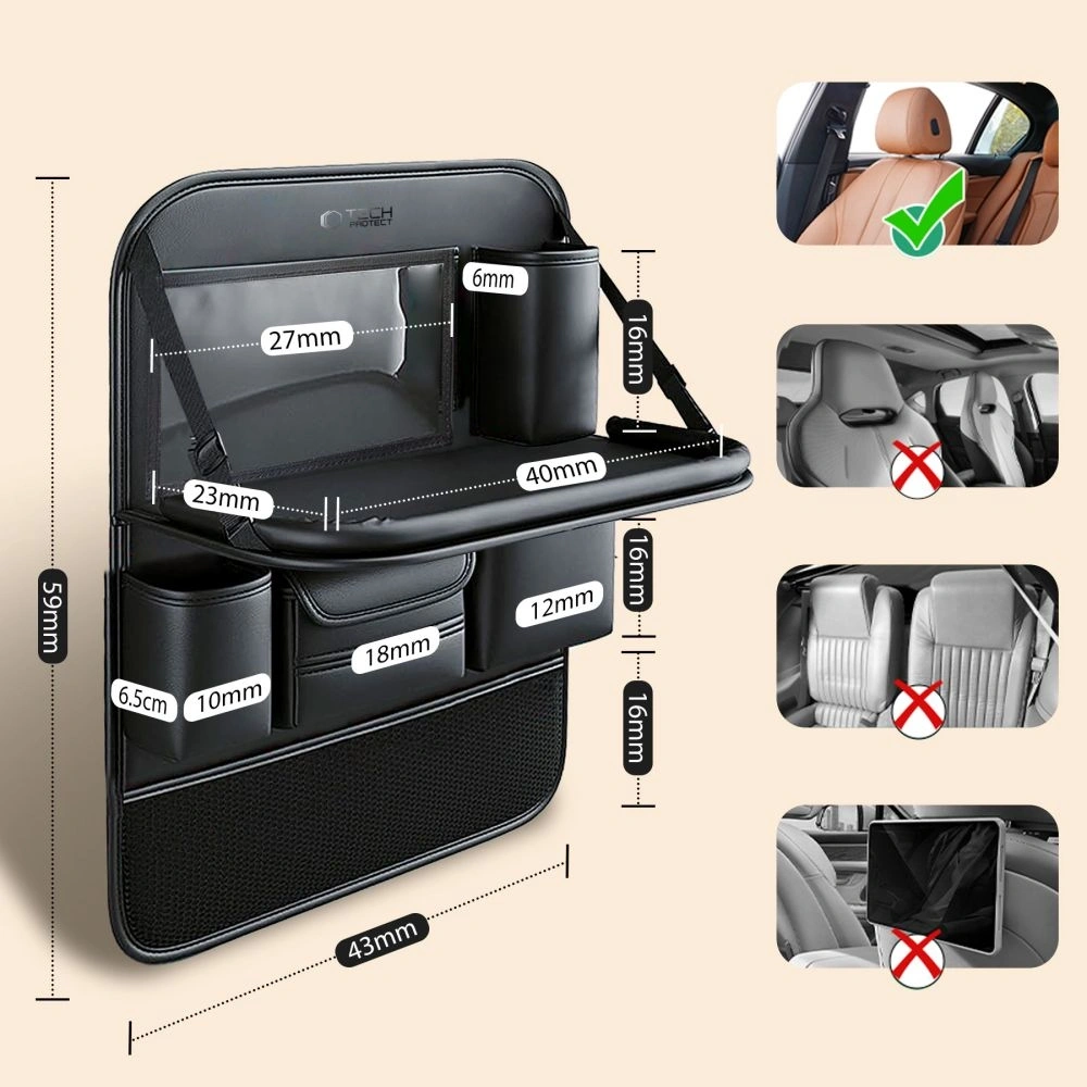 Organizer samochodowy Tech-Protect UCA100 Backseat Car Organizer Black