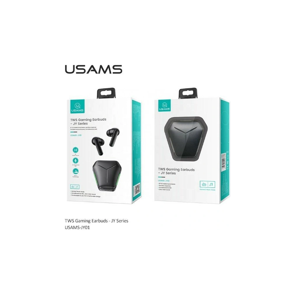 [CR] Słuchawki TWS USAMS JY series Gaming Bluetooth 5.0 czarny/black BHUJY01
