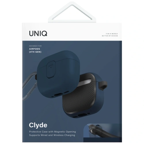 Etui UNIQ Clyde do Apple AirPods 4 Lock Case niebieski