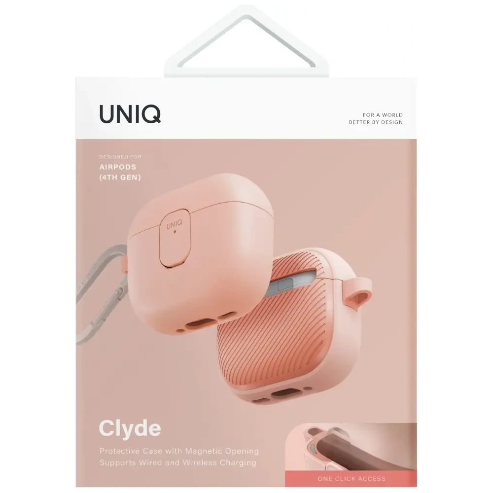 Etui UNIQ Clyde do Apple AirPods 4 Lock Case różowy