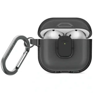 Etui UNIQ Glase Pro do Apple AirPods 4 Lock Case dymny