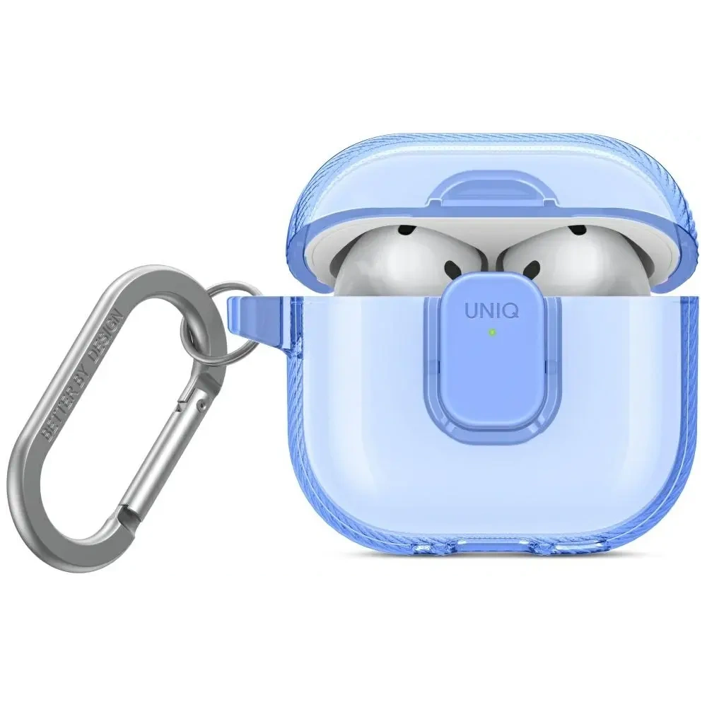 Etui UNIQ Glase Pro do Apple AirPods 4 Lock Case niebieski