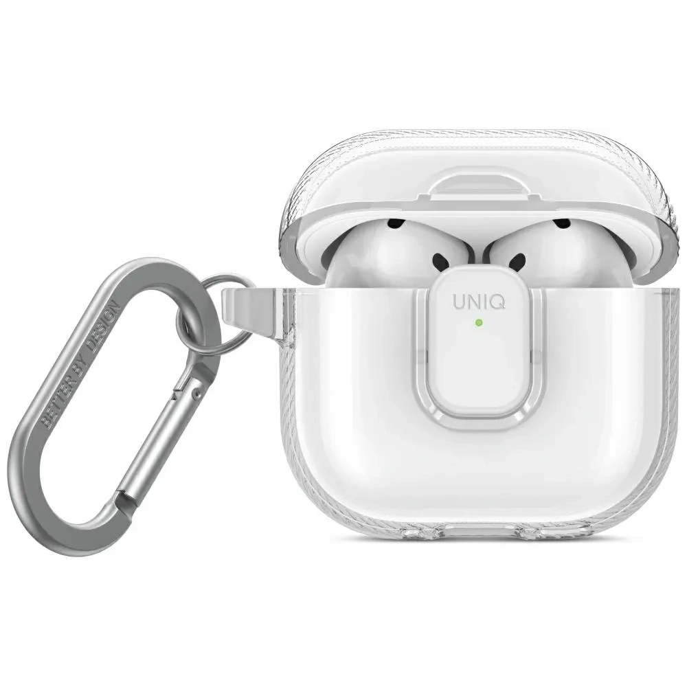 Etui UNIQ Glase Pro do Apple AirPods 4 Lock Case przezroczysty