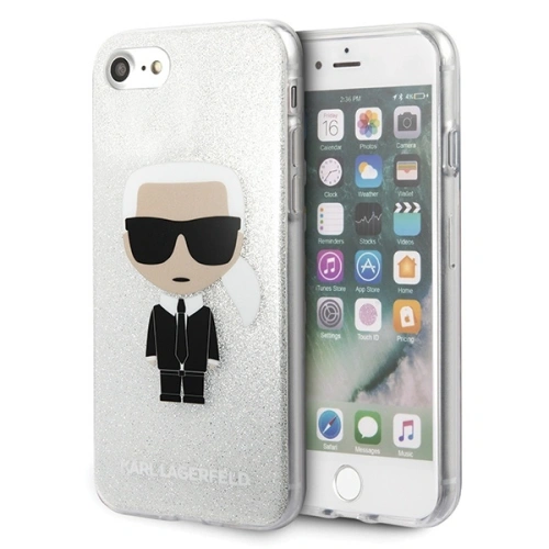 Kup Etui Karl Lagerfeld KLHCI8TPUTRIKSL Apple iPhone SE 2022/SE 2020/8/7 argintiu/silver Glitter Ikonik Karl - KLD298SLV - {ean13} - Sklep Home Screen