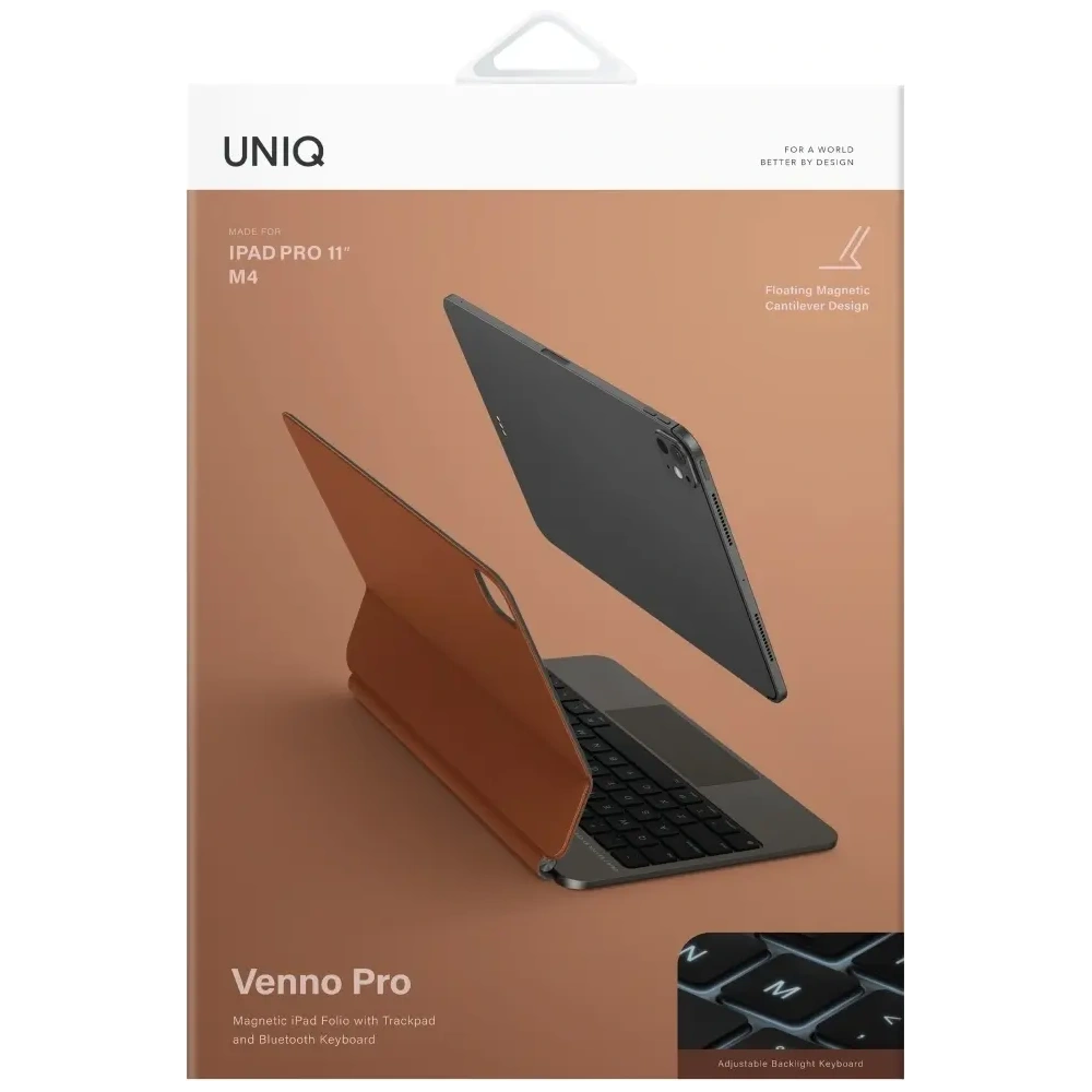 Etui UNIQ Venno Pro Magnetic Smart z klawiaturą do Apple iPad Pro 11" 2024 caramel